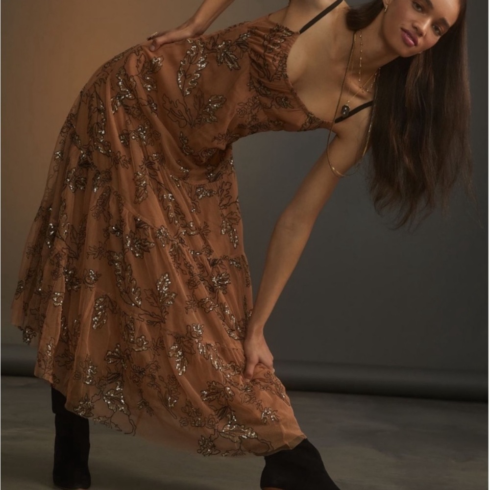 NWT Anthropologie Maeve Sequin/Tulle Dress- XXS